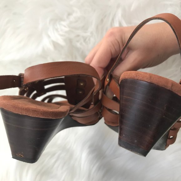 Ralph Lauren Lucetta Tan Leather Wedge Sandal, 8 - Picture 11 of 11